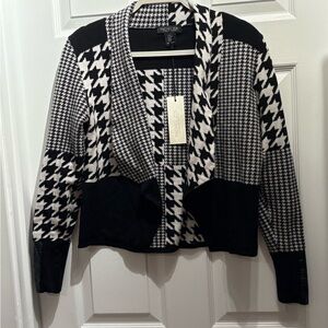 Rachel Zoe Monochrome Houndstooth Sweater